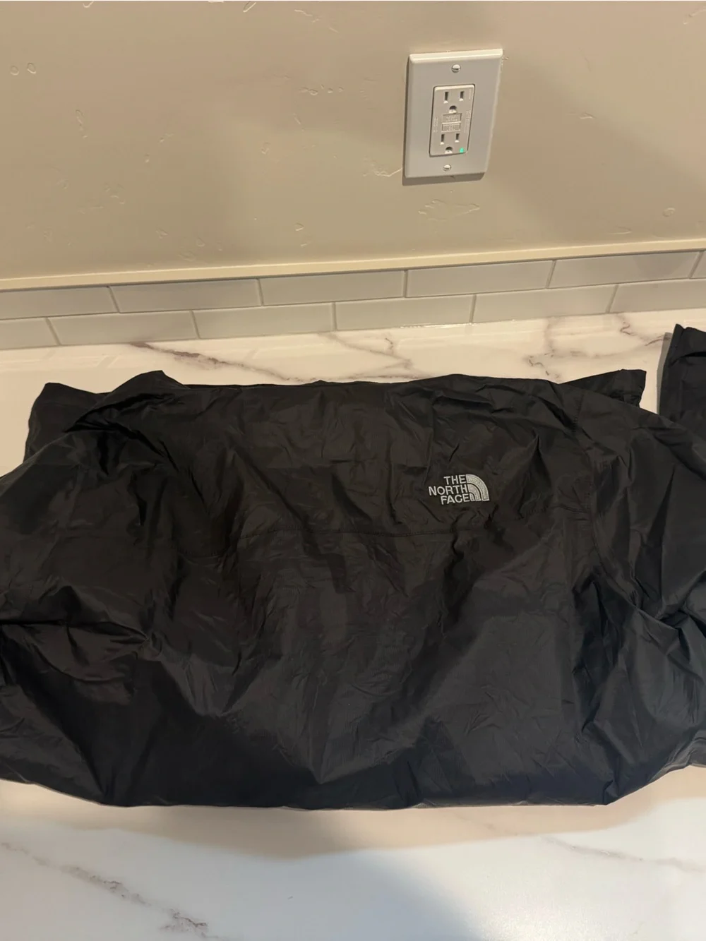 The North Face Black and White Patterned Packable Jacket